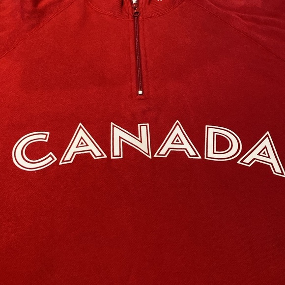 Roots Vtg Canadian Team 2004 Athens Olympic Half Zip Sweatshirt Red White Sz XXL - Picture 4 of 12